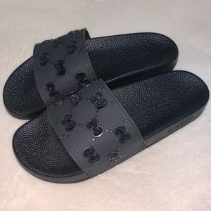 BLACK GUCCI SLIDES SIZE 8.5 WOMENS